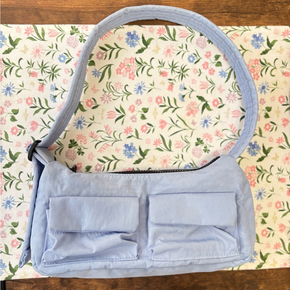 BAGGU Serenity Blue Cargo Shoulder Bag